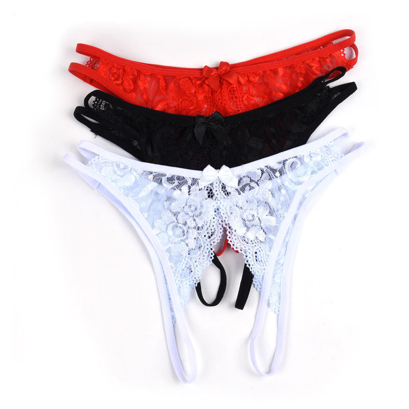 Temptation Thongs - crotchless lace thongs