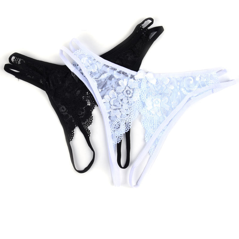 Temptation Thongs - crotchless lace thongs