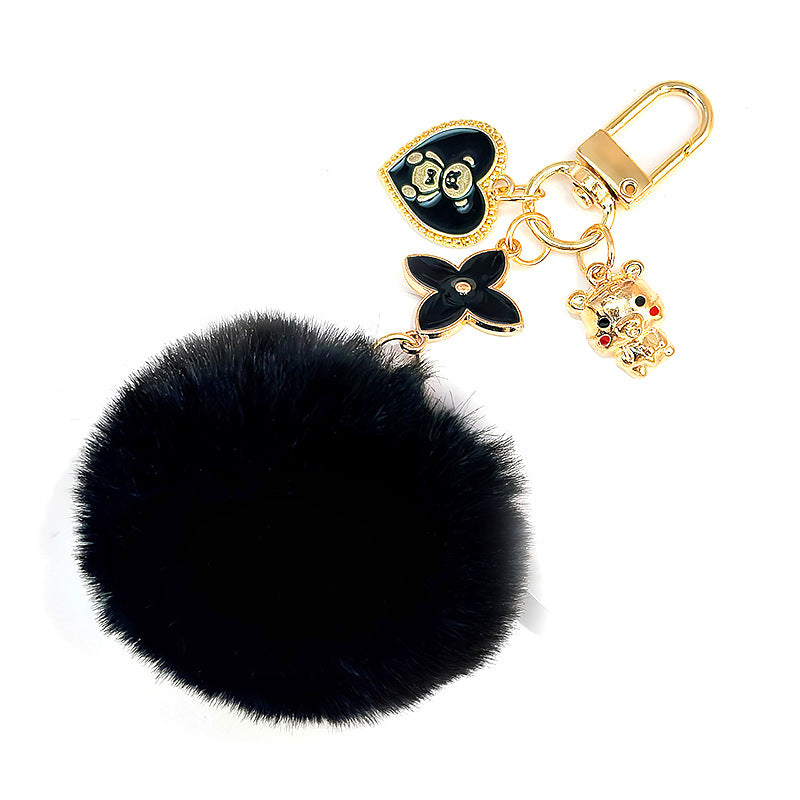 Fluffy Fuzzy Ball Keychain Pendant