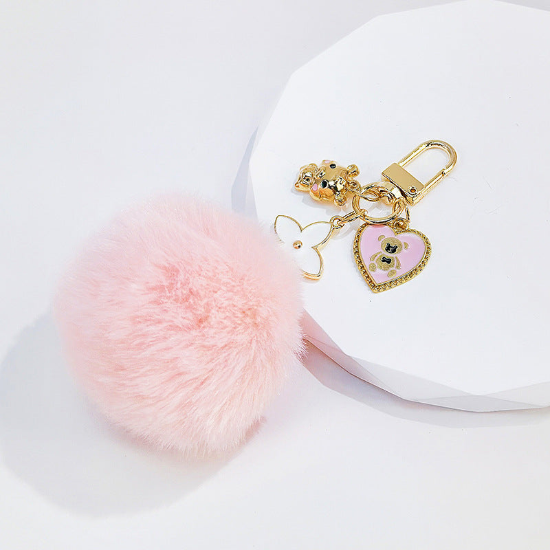 Fluffy Fuzzy Ball Keychain Pendant