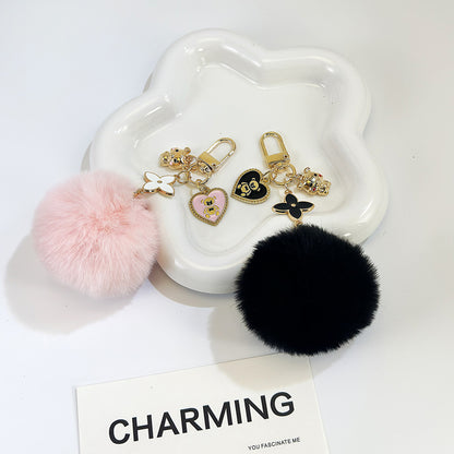 Fluffy Fuzzy Ball Keychain Pendant