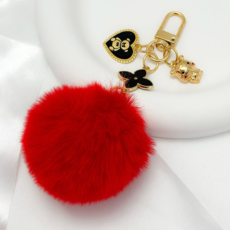 Fluffy Fuzzy Ball Keychain Pendant