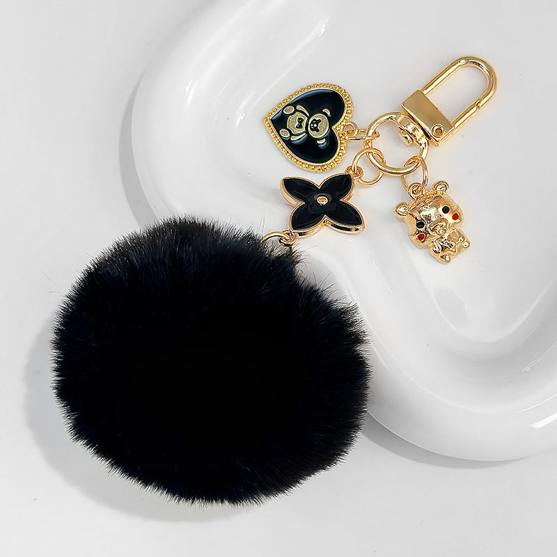 Fluffy Fuzzy Ball Keychain Pendant