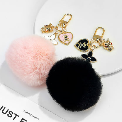 Fluffy Fuzzy Ball Keychain Pendant