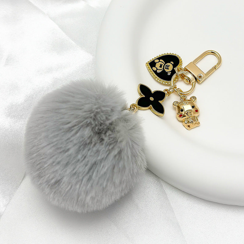 Fluffy Fuzzy Ball Keychain Pendant