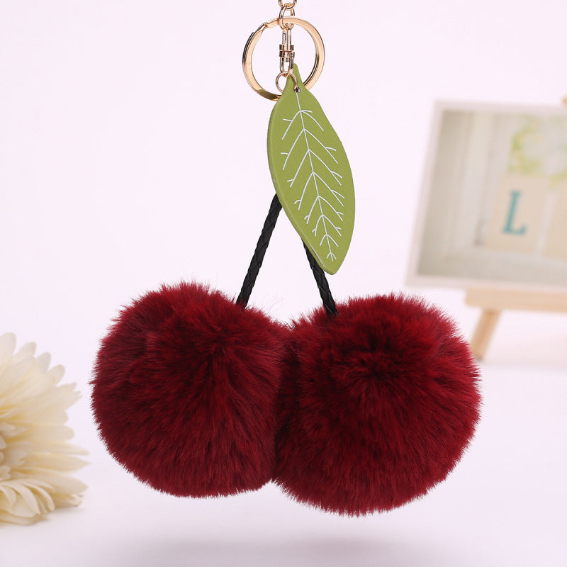 Fluffy Cherry Handbag or Keychain Pendant 🍒